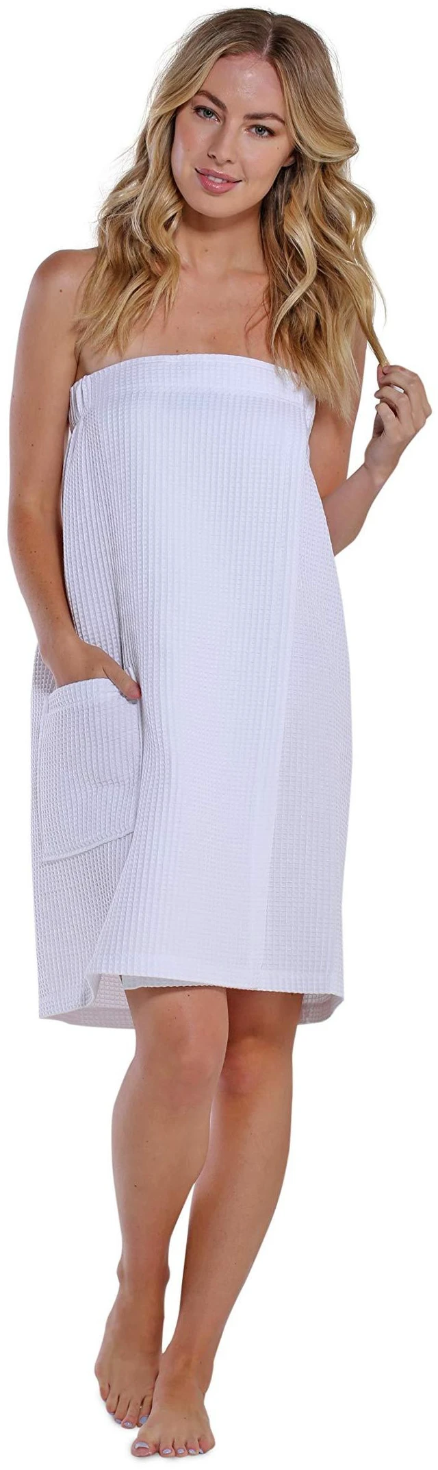 Main image of Lightweight Knee Length Waffle Robes For Women Spa Bath Waffle