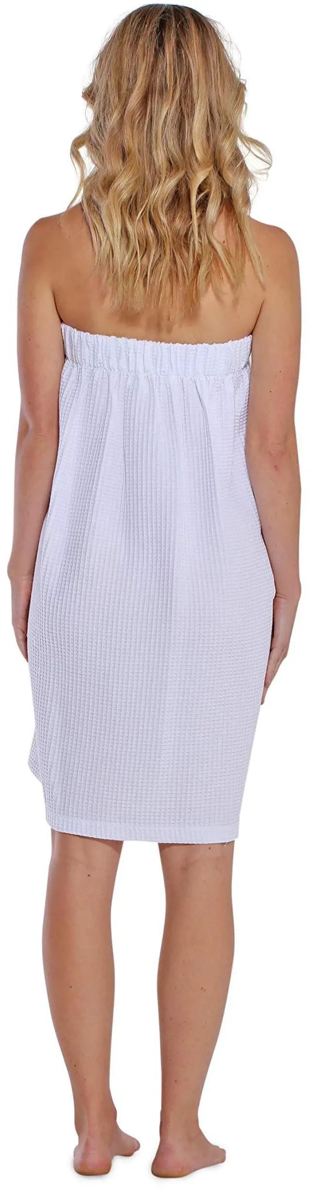 Alt view image 6 of 6 - Lightweight Knee Length Waffle Robes For Women Spa Bath Waffle