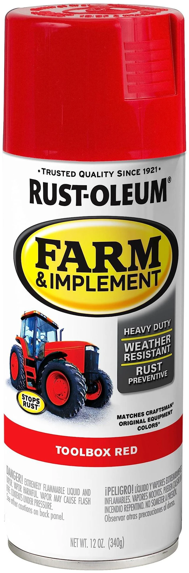 Main image of Farm & Implement Toolbox Red Spray Paint | Tractor Touch Up Paint, Equipment Restoration, Fade Resistant Color, Fast Dry Formula, Farm Equipment Finish, 12 oz