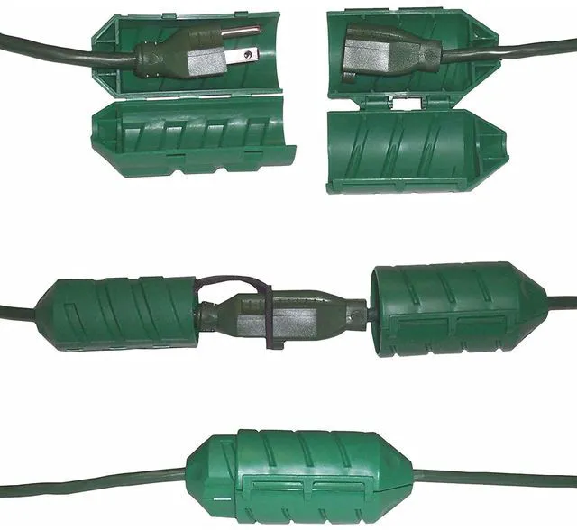 Alt view image 3 of 3 - 2 Cord Connect Watertight Cord Lock, Green | Simple, practical, effective cord lock provides a secure, watertight connection for extension cords outdoors