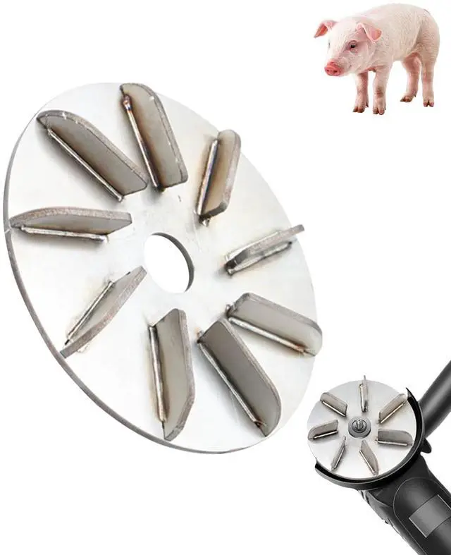 Main image of Pig Hair Removal Tool, Labor-Saving Pig Hair Remover Scraper Disc, Effort-Saving Metal Scraping Disc, Labor Save Hairs Removing Tool, Suitable for Farm, Livestock Dehairing (9 Teeth-1Pack)