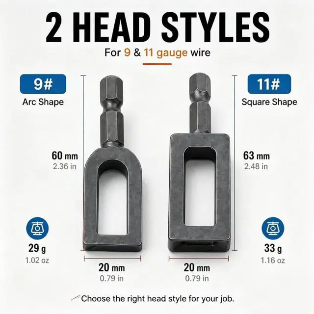 Alt view image 2 of 7 - Wire Twister for Drill - 2Pcs Heavy Duty Fence Wire Twisting Tool Fits 9 & 11 Gauge Wire, 1/4" Hex Shank Drill Attachments, T-Post Clip Twister and Rebar Tie Wire Twisting Spinner for Farm & Garden