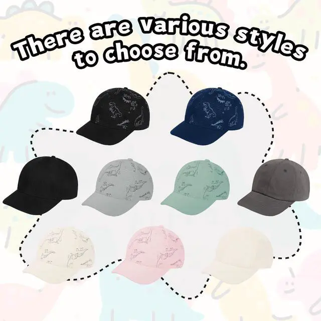 Alt view image 2 of 6 - 2 Pack Toddler Baby Baseball Hat Infant Boy Girl Cap Sun for Kids Dino 0-6T