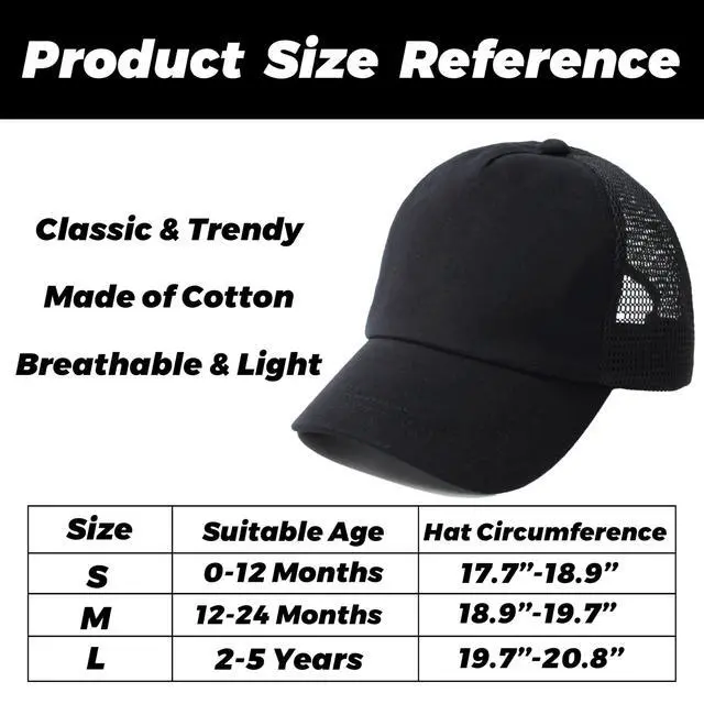 Alt view image 5 of 6 - Mesh Baby Baseball Cap with Mesh Toddler Infant Summer Sun Hat for Kids
