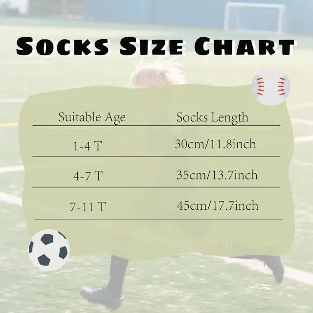Alt view image 4 of 7 - Kids Toddler Baseball Socks Youth Soccer Boys Girls Athletic Knee High Sock