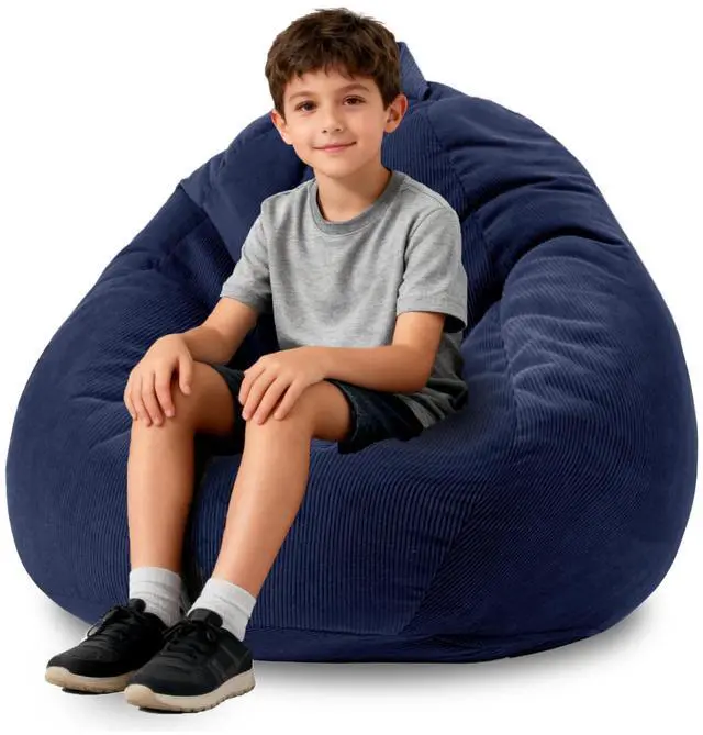 Alt view image 2 of 7 - Bean Bag Chairs Memory Kids Chair Foam Filled Reading Gaming Sofa Bedroom