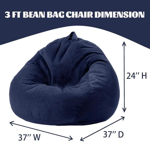 Alt view image 3 of 7 - Bean Bag Chairs Memory Kids Chair Foam Filled Reading Gaming Sofa Bedroom