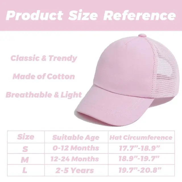 Alt view image 4 of 6 - Mesh Baby Baseball Cap with Mesh Toddler Infant Summer Sun Hat for Kids