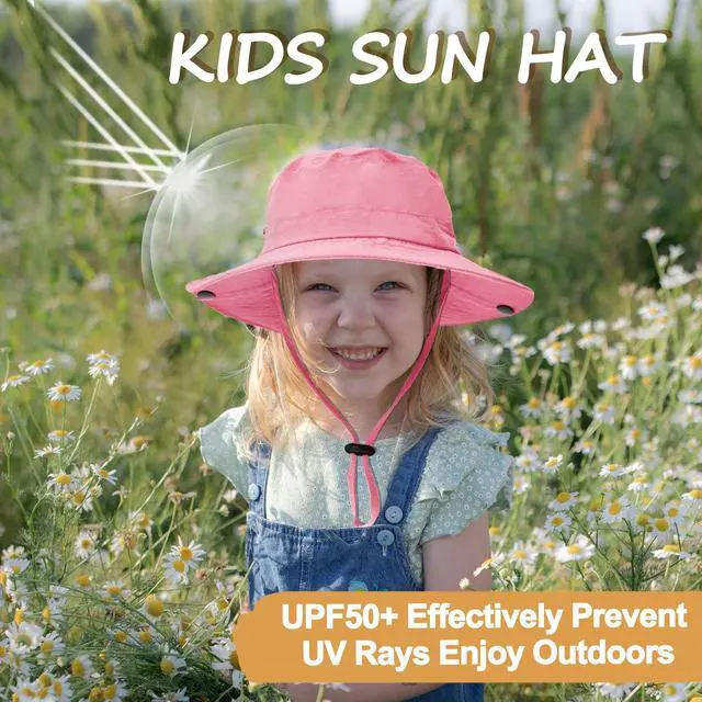 Alt view image 5 of 6 - Outdoor Kids Sun Hat UPF 50+ Quick Dry Foldable Bucket Hat Lightweight Adjustable Fishing Safari Hat for Girls and Boys