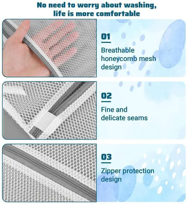 Alt view image 3 of 7 - 4Pcs Mesh Laundry Bags for Delicates 30x20cm Small Mini Durable Lingerie Bags for Washing Machine Delicates Laundry Bag for Lingerie Underwear Socks Baby Clothes Travel 11.8 x 7.87 Inches