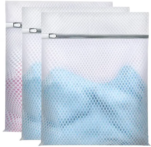 Main image of Laundry Bags Mesh Wash Bags for Delicates, Upgraded Honeycomb & Fine Mesh, Extra Durable with Sturdy Zippers, Protect Clothes in Washing Machine Essentials for Home, College & Dorm, 16 x 20 in 3-Pack