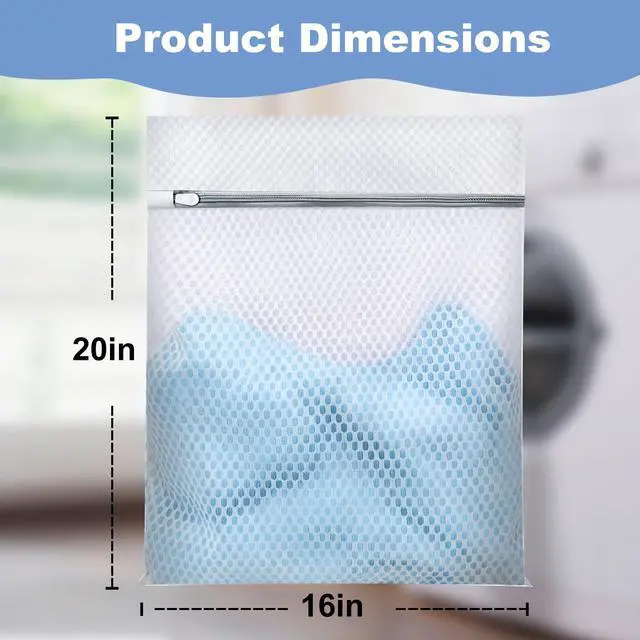 Alt view image 2 of 7 - Laundry Bags Mesh Wash Bags for Delicates, Upgraded Honeycomb & Fine Mesh, Extra Durable with Sturdy Zippers, Protect Clothes in Washing Machine Essentials for Home, College & Dorm, 16 x 20 in 3-Pack