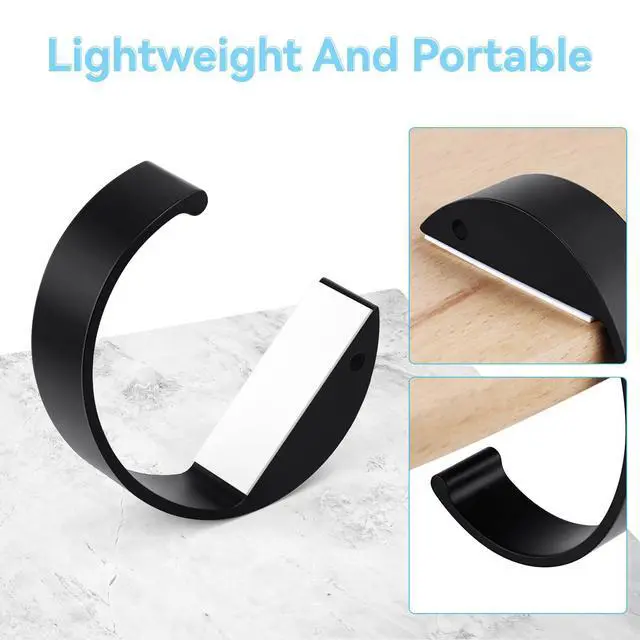 Alt view image 4 of 7 - 2PCS C Shape Purse Hooks for Table, Headphone Hanger, Aluminum Alloy Desk Heavy Duty Purse Handbag Hooks for Organize Desktop Storage Items (Black)