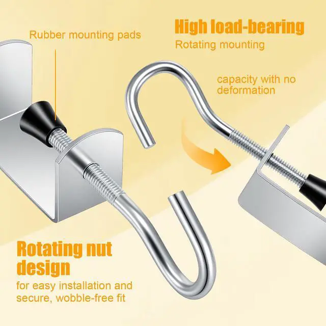 Alt view image 4 of 7 - 6 Pcs Adjustable Table Hooks for Hanging Bags