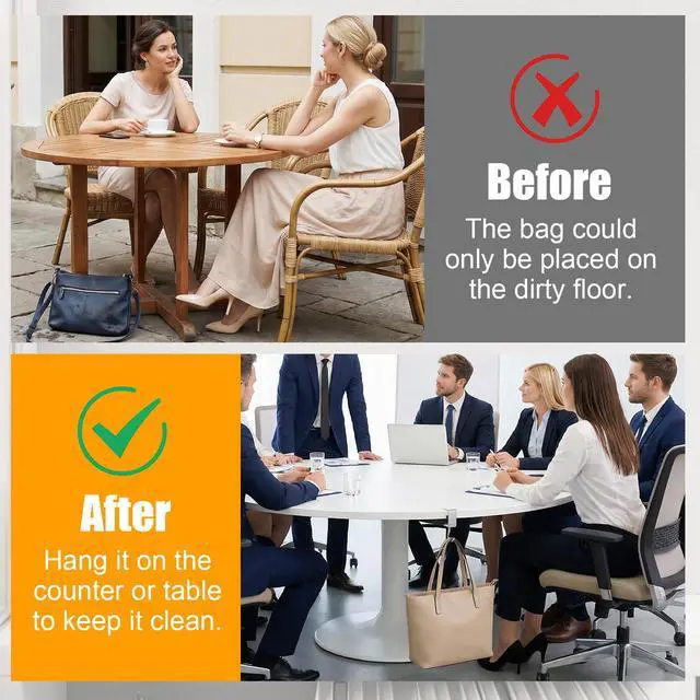 Alt view image 5 of 7 - 6 Pcs Adjustable Table Hooks for Hanging Bags
