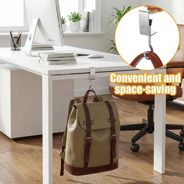 Alt view image 6 of 7 - 6 Pcs Adjustable Table Hooks for Hanging Bags