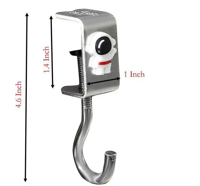Alt view image 2 of 7 - Table Mounting Hooks, 6 Pcs Alloy Adjustable Holder for Table Hanging of Schoolbag, Towel, Unbrella and All Can be Hanging on (6)