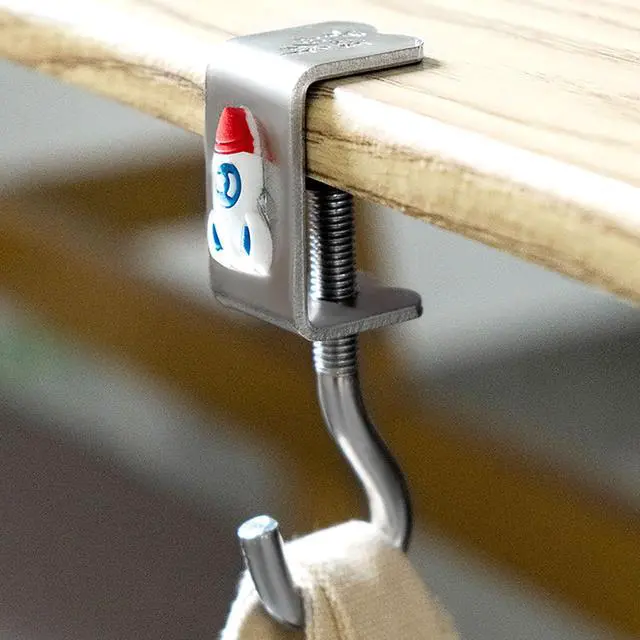 Alt view image 4 of 7 - Table Mounting Hooks, 6 Pcs Alloy Adjustable Holder for Table Hanging of Schoolbag, Towel, Unbrella and All Can be Hanging on (6)