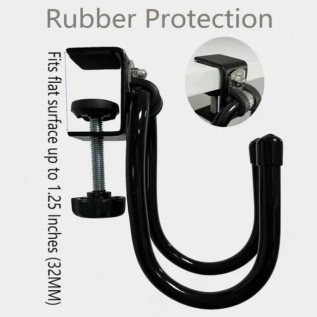 Alt view image 2 of 7 - 2/PK Portable Desk Mount Hanger, Strong Table Hanger Hooks for Backpack, Hard hat, Cords,Bags,Mug,Towels, Shoes, Toys, Umbrella, Cap,Headphone,Purse,Handbag,etc for Table Desk, Under Counter