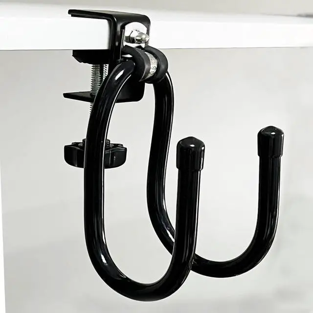 Alt view image 7 of 7 - 2/PK Portable Desk Mount Hanger, Strong Table Hanger Hooks for Backpack, Hard hat, Cords,Bags,Mug,Towels, Shoes, Toys, Umbrella, Cap,Headphone,Purse,Handbag,etc for Table Desk, Under Counter