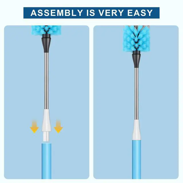 Alt view image 4 of 7 - Bottle Brush 15-inch Long Bottle Brush, Kitchen Brush Set with Straw Cleaner and Cup Lid Cleaning Brush. Bottle Brushes Suitable for Water Bottles, Cups, Glasses, Baby Bottles (3, Blue)