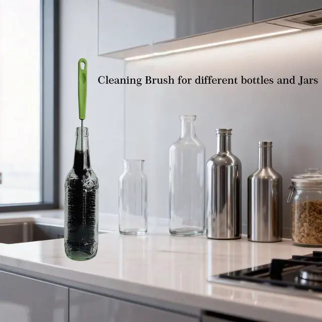 Alt view image 7 of 7 - 17 Inches Extra Long Handle Bottle Cleaning Brush for Narrow Neck Wine, Beer Bottle, Sport Bottles, Baby Bottles, deep Cups, Vase, Thermos, Glass, Pipes, Kitchen Sinks, Flask, and Hummingbird Feeders