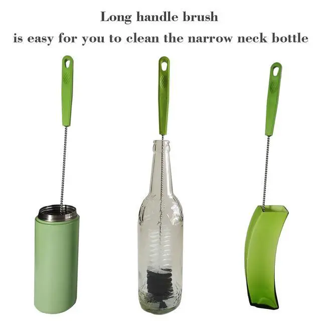 Alt view image 2 of 7 - 2 Pack 16" Water Bottle Brush for Cleaning, Dokpod Long Handle Bottle Cleaner Brush, Narrow Bottle Scrubber Brush, Hummingbird Feeder Cleaning Brushes, Cup Cleaner Brush, Meat Grinder Brush, for Pipe