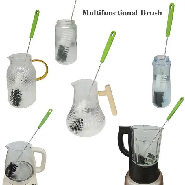 Alt view image 3 of 7 - 2 Pack 16" Water Bottle Brush for Cleaning, Dokpod Long Handle Bottle Cleaner Brush, Narrow Bottle Scrubber Brush, Hummingbird Feeder Cleaning Brushes, Cup Cleaner Brush, Meat Grinder Brush, for Pipe