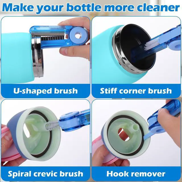 Alt view image 6 of 7 - Water Bottle Cleaning Brush Kit, Brush and Straw Cleaner for Owala, 5 PCS