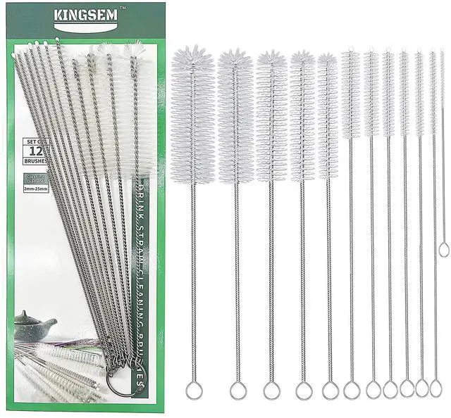 Main image of 12 PCS Straw Cleaner Brush kit with 2mm-25mm /6.5-10 INCH for Tube and Pipe.Tumbler, Sippy Cup, Bottle with Straw,Hummingbird feeders and Drinking Straw, Brushes for Cleaning Tanks