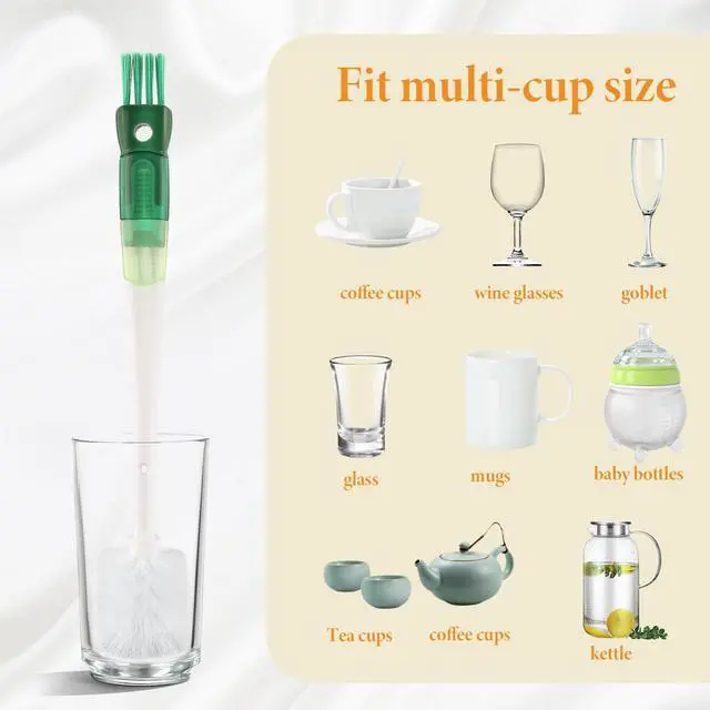 Alt view image 2 of 7 - 5 Pack Water Bottle Cleaner Brush Set for Hygiene Conscious People: 5 in 1 Removable Multifunctional Water Bottle Brush Cleaning Tools - Easily Cleans the Cup Mouth Lid Bottom and Straw
