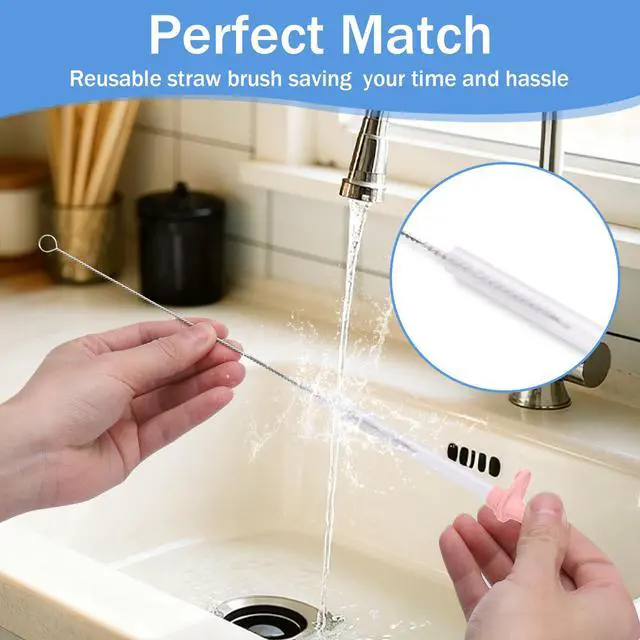 Alt view image 5 of 7 - 3 PCS Water Bottle Cleaner Brush Set for Zak 12 oz/15 oz,Multifunctional Bottle Brush and Long Straw Cleaner Brush,Cleaning Kit for Zak Tumbler Cup Accessories
