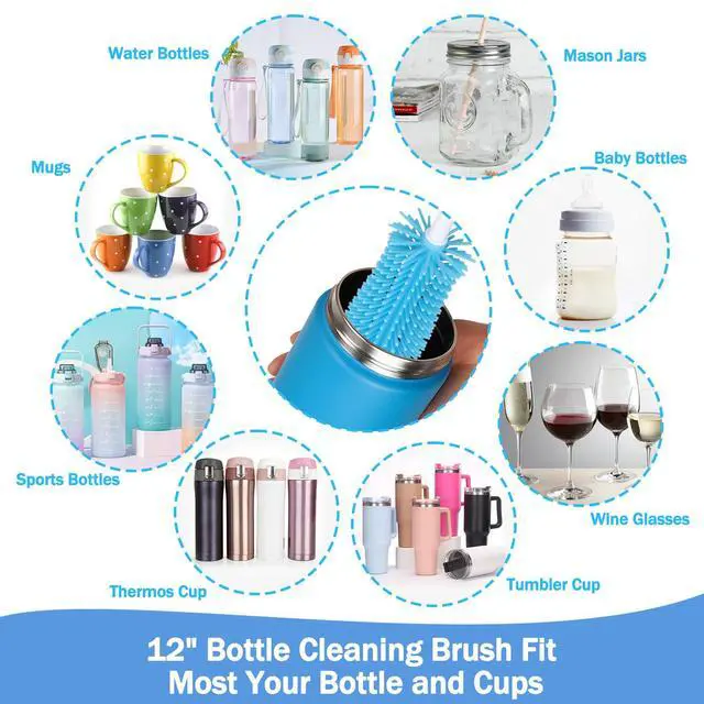 Alt view image 7 of 7 - 3 PCS Water Bottle Cleaner Brush Set for Zak 12 oz/15 oz,Multifunctional Bottle Brush and Long Straw Cleaner Brush,Cleaning Kit for Zak Tumbler Cup Accessories