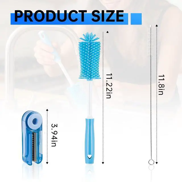 Alt view image 2 of 7 - Water Bottle Cleaning Kit Compatible with HydroJug 32 oz, 40 oz Tumbler