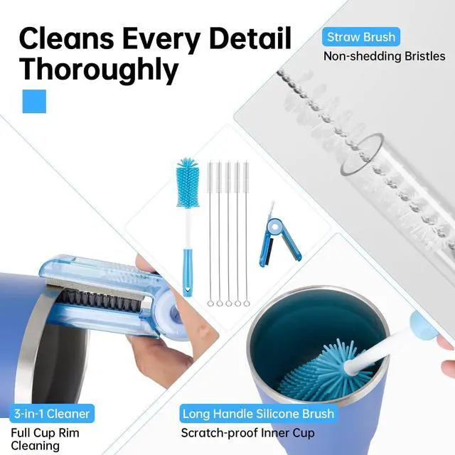 Alt view image 5 of 7 - Water Bottle Cleaning Kit Compatible with HydroJug 32 oz, 40 oz Tumbler