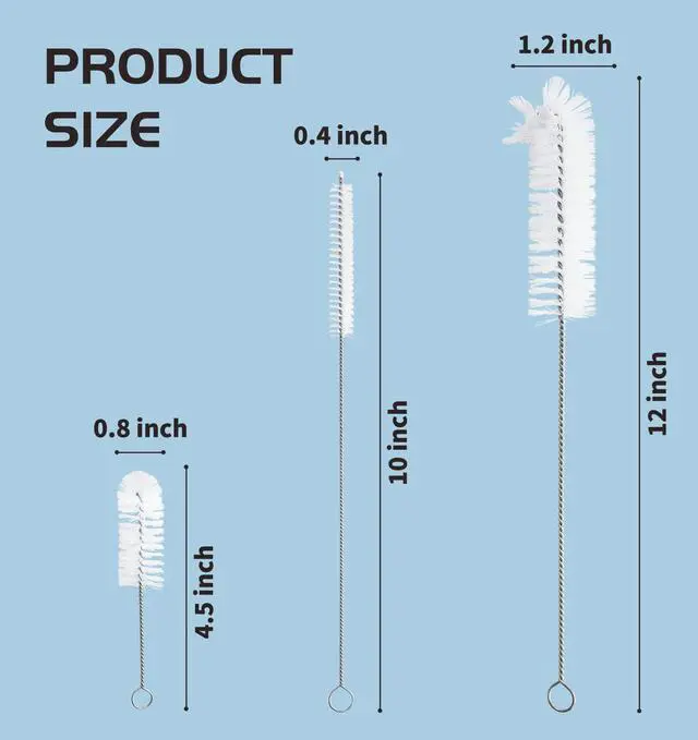 Alt view image 6 of 6 - 3Pcs Set of Bottle Brush Flexible Cleaning Brushes Kitchen Nylon Multifunction Clean Brush Set