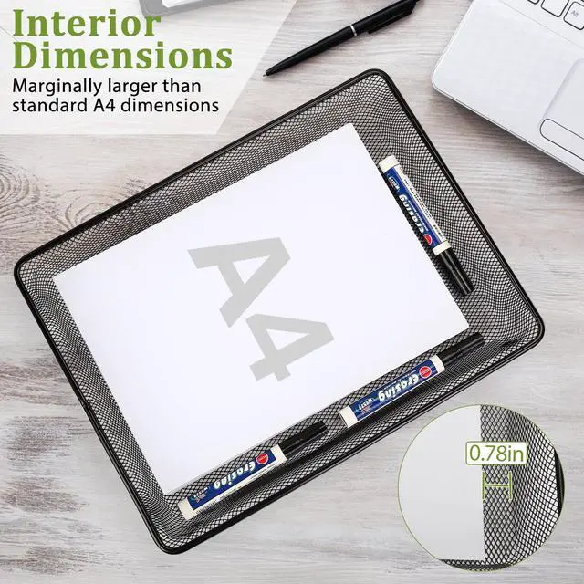 Alt view image 3 of 7 - Desk Metal Mesh Basket, Paper Letter Trays Organizer for Office Home
