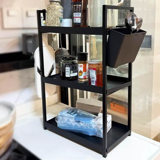 Alt view image 4 of 7 - Desk Shelf Organizer, 3 Tier Office Desktop Storage Rack, Multifunctional Paper and Letter Tray Holder, Small Tabletop Shelf or Dresser for Books, Plants & Accessories,Display Shelf for Office, Home