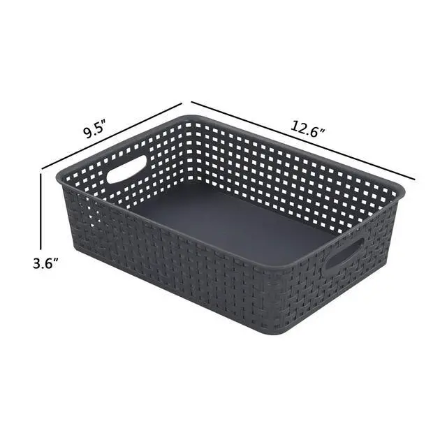Alt view image 2 of 7 - A4 Paper Plastic Storage Basket Tray, 5 Packs, Grey Desktop Organizing Baskets