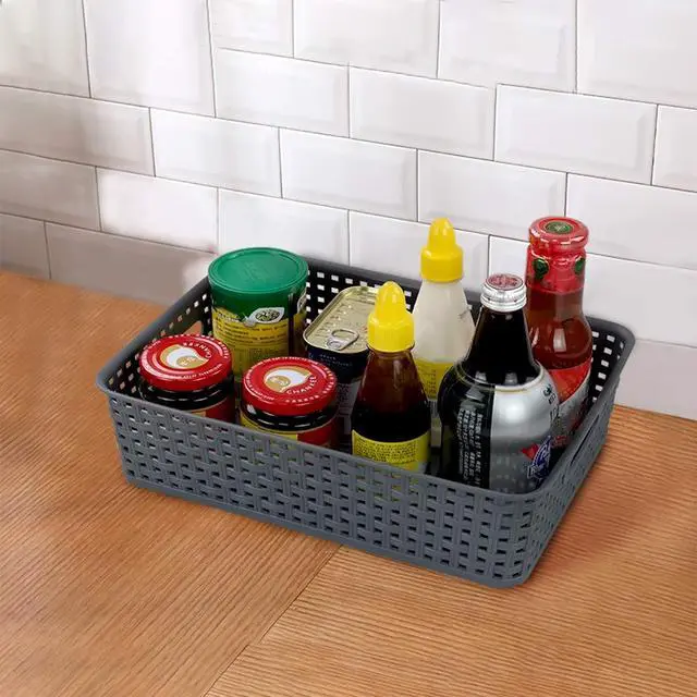 Alt view image 4 of 7 - A4 Paper Plastic Storage Basket Tray, 5 Packs, Grey Desktop Organizing Baskets