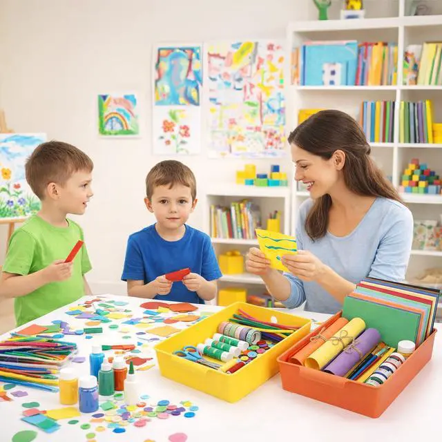 Alt view image 7 of 7 - 4 Pack Plastic Paper Trays for Classroom, A4 Letter Size Turn in Paper Organizer Baskets with Handle, Stackable Storage Bins for Drawer, Desk, Office, Library, 4 Colors