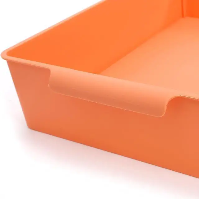 Alt view image 4 of 7 - 4 Pack Plastic Paper Trays for Classroom, A4 Letter Size Turn in Paper Organizer Baskets with Handle, Stackable Storage Bins for Drawer, Desk, Office, Library, 4 Colors