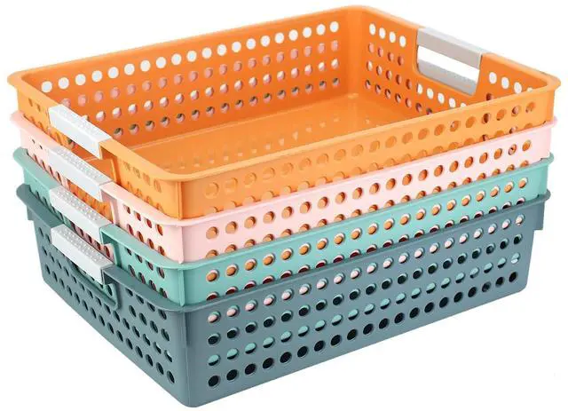 Main image of Turn in Trays Classroom, 4Pcs Paper Trays for Classroom, Book Baskets for Library, Drawers, Office, Home