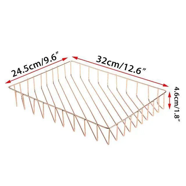Alt view image 5 of 7 - Multipurpose A4 File Tray Wire Desk Tray Organizer Elegant Letter Size Desk Documents Trays Magazine Files Storage Basket Organizer Bin for Office Cosmetics Bathroom(Rose Gold)