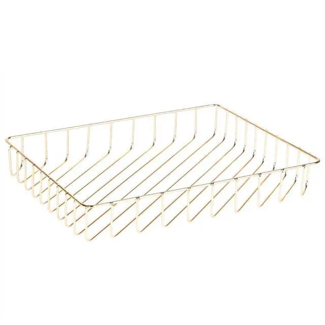 Main image of Paper Organizer for Desk Metal Paper Tray Large Capacity Letter Tray File Holder Mail Inbox Storage Organizer Basket for Office Classroom Desktop,12.5" x 9.4" x 1.9",Gold