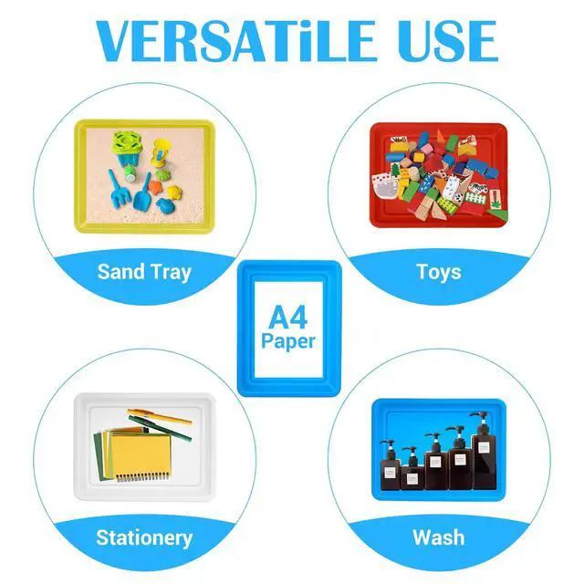 Alt view image 7 of 7 - 12 PCS Plastic Paper Trays for Classroom, Plastic Art Trays 10.8"×8.3"×1.6"