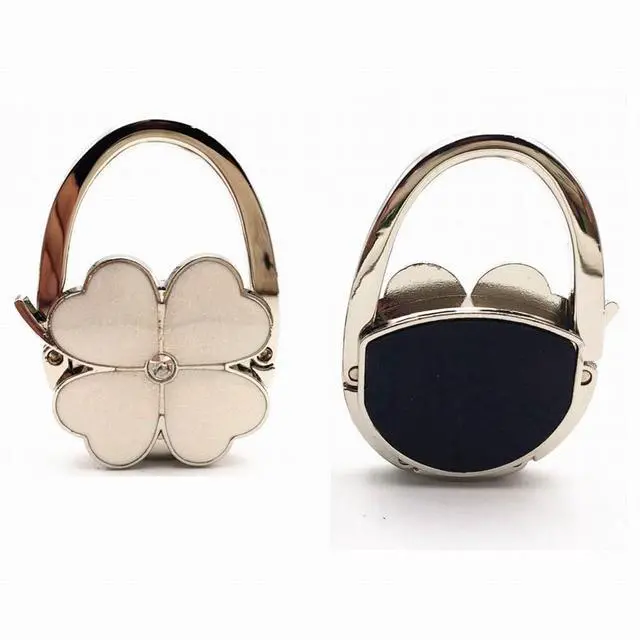 Alt view image 4 of 6 - Clover Design Foldable Handbag Hanger Folding Purse Table Hook Holder(White)