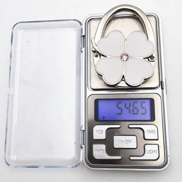 Alt view image 6 of 6 - Clover Design Foldable Handbag Hanger Folding Purse Table Hook Holder(White)