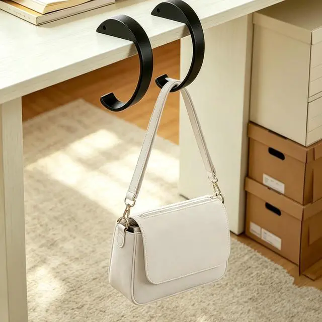 Alt view image 4 of 7 - Purse Hook for Table-2PCS Heavy Duty Bag Hangers for Desk,High-Strength Alloy Materials Purse Holder for Desk,Bags, Umbrellas, Keys, Cups,Headphone(C Shape)