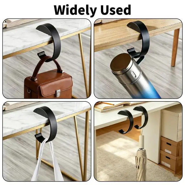 Alt view image 7 of 7 - Purse Hook for Table-2PCS Heavy Duty Bag Hangers for Desk,High-Strength Alloy Materials Purse Holder for Desk,Bags, Umbrellas, Keys, Cups,Headphone(C Shape)